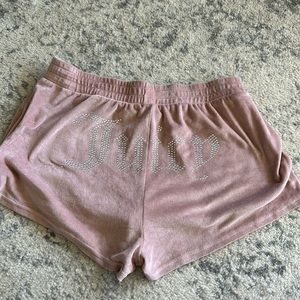Juicy Couture Bling Logo Soft Velour BOOTY Shorts Large Taupe